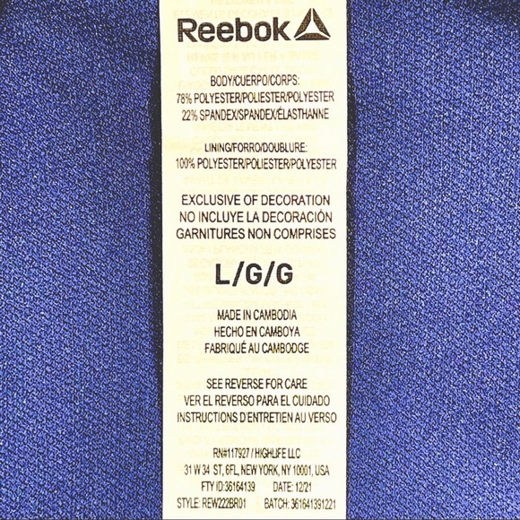 Reebok size large blue indigo medium impact sports bra with removable cups NWT - Picture 9 of 10